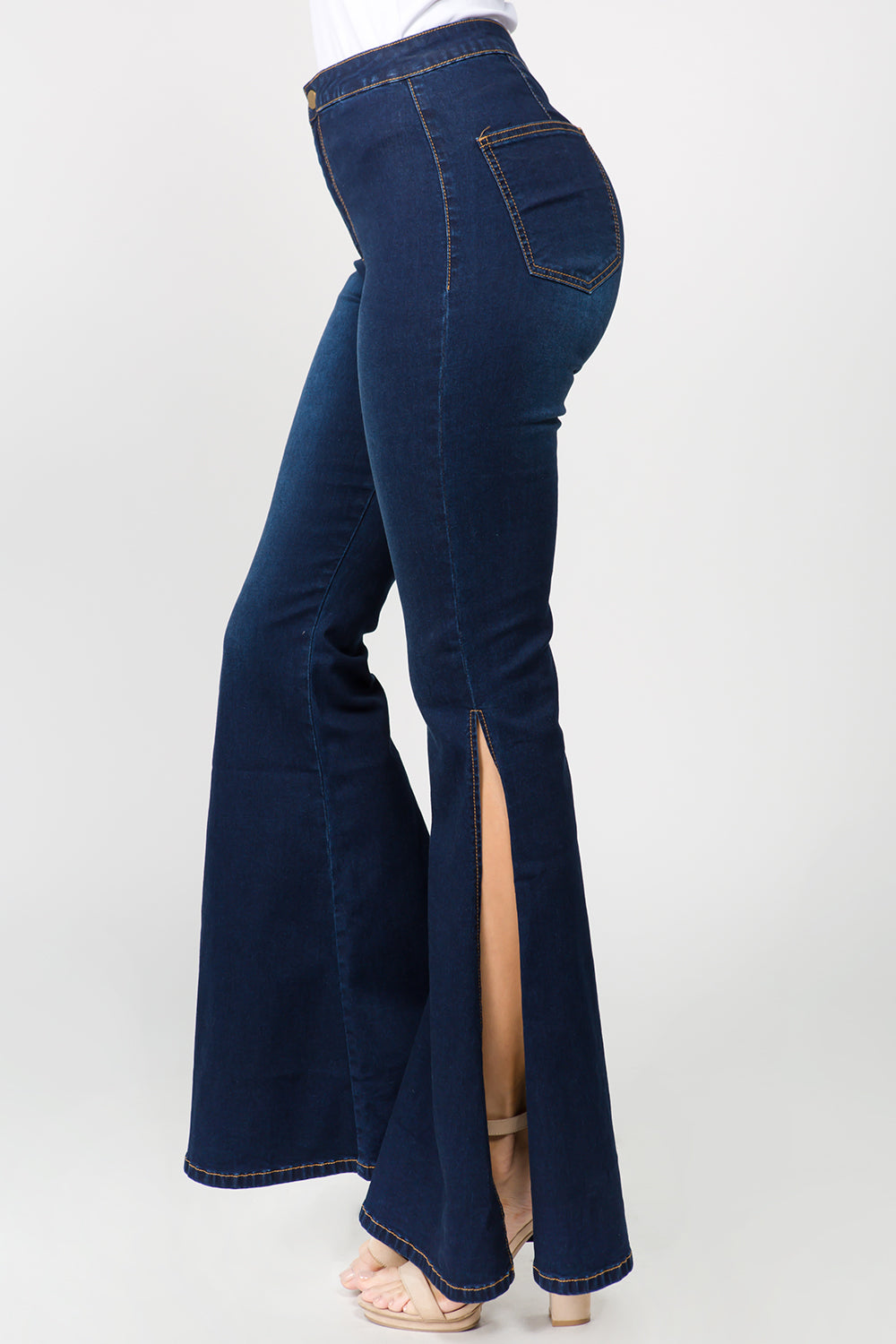 Hazel Blues® |  American Bazi Side Slit Flare Jeans