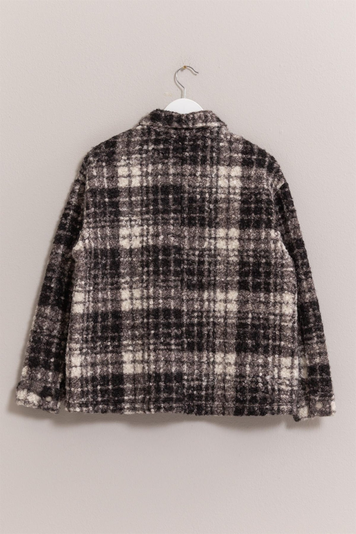 Hazel Blues® |  HYFVE Plaid Button Up Boucle Jacket