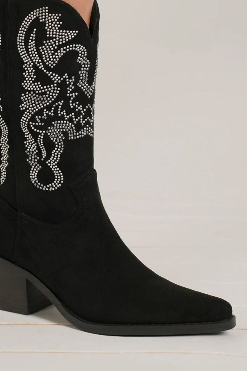 Hazel Blues® |  Beast Fashion Rhinestone Detail Point Toe Boots