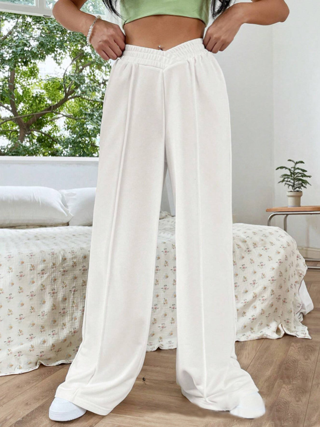 Hazel Blues® |  Elastic Waist Wide Leg Pants