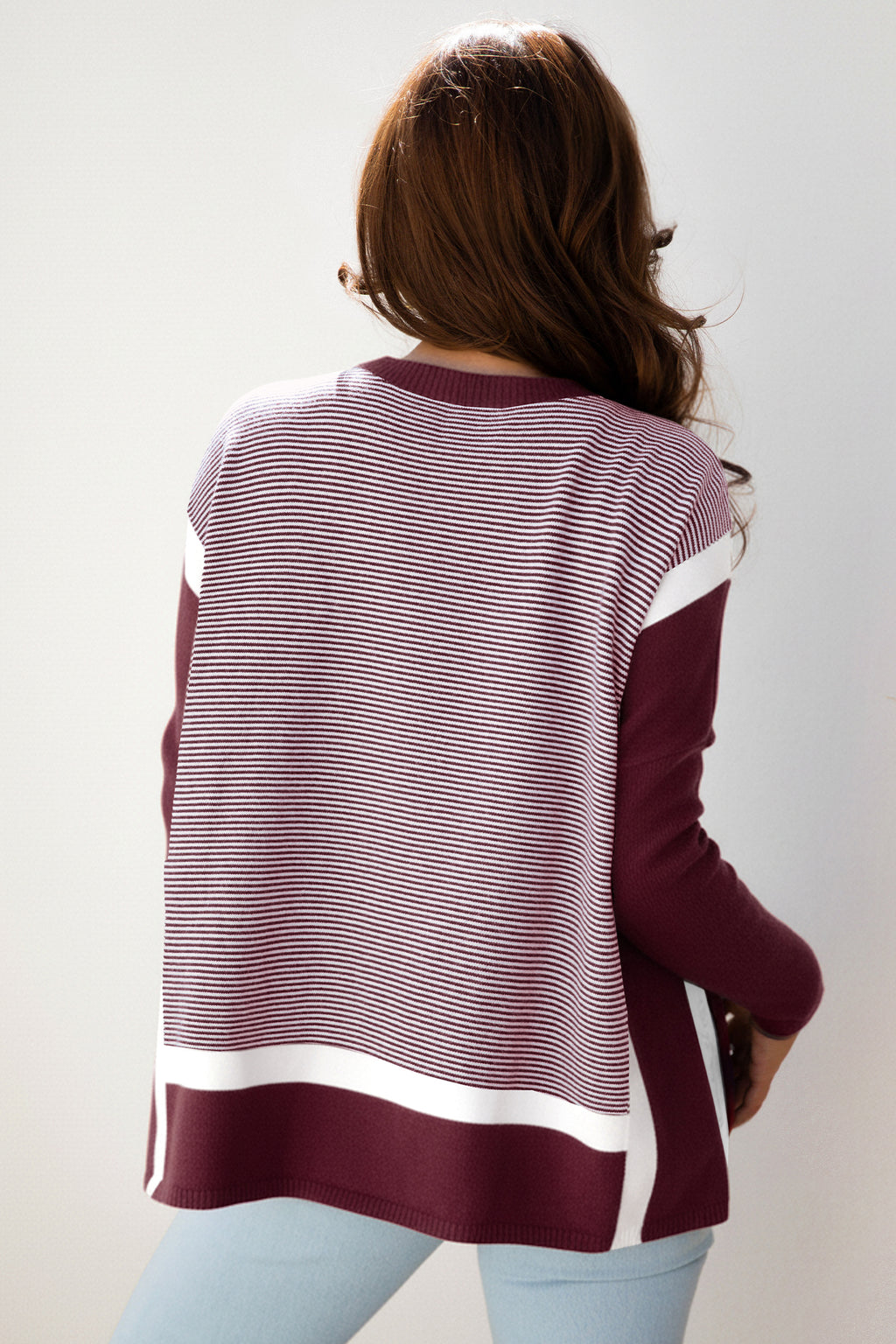 Gia Brooke Striped Color-Block Sweater