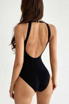 Hazel Blues® |  Striped Backless One-Piece Swimsuit