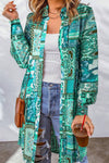 Hazel Blues® |  Printed Button Up Long Sleeve Cardigan