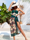 Hazel Blues® |  Printed Grecian Neck One-Piece Swimwear and Cover Up Set