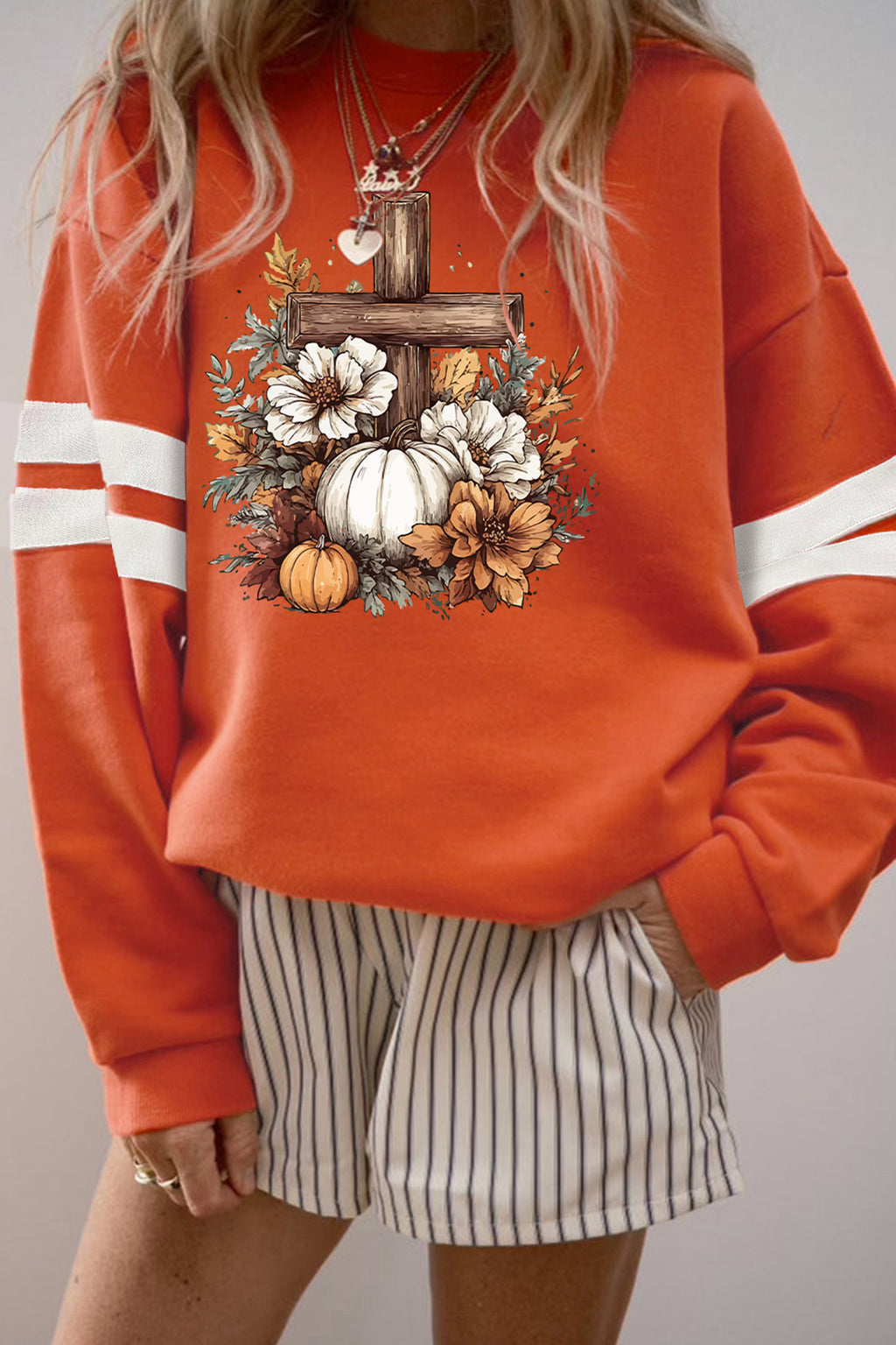 Pumpkin Darling Floral Sweatshirt