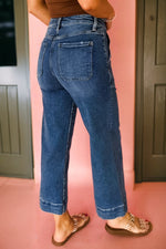 Hazel Blues® |  Breen Cropped High Rise Wide Leg Jeans