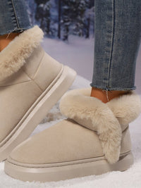 Hazel Blues® |  Faux Fur Round Toe Platform Boots