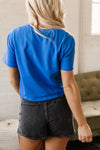 Hazel Blues® |  Real Teal American Flag Pattern Crewneck Tee