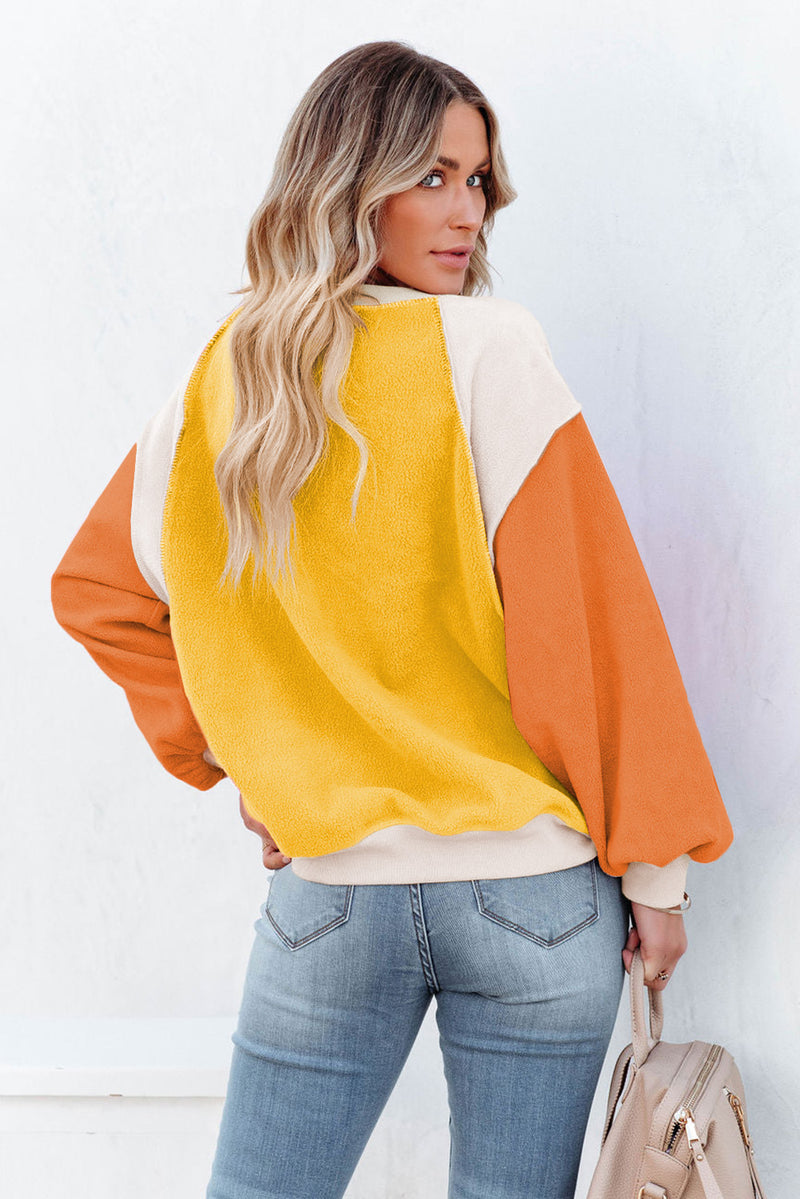 Hazel Blues® |  Color Block Round Neck Long Sleeve Sweatshirt