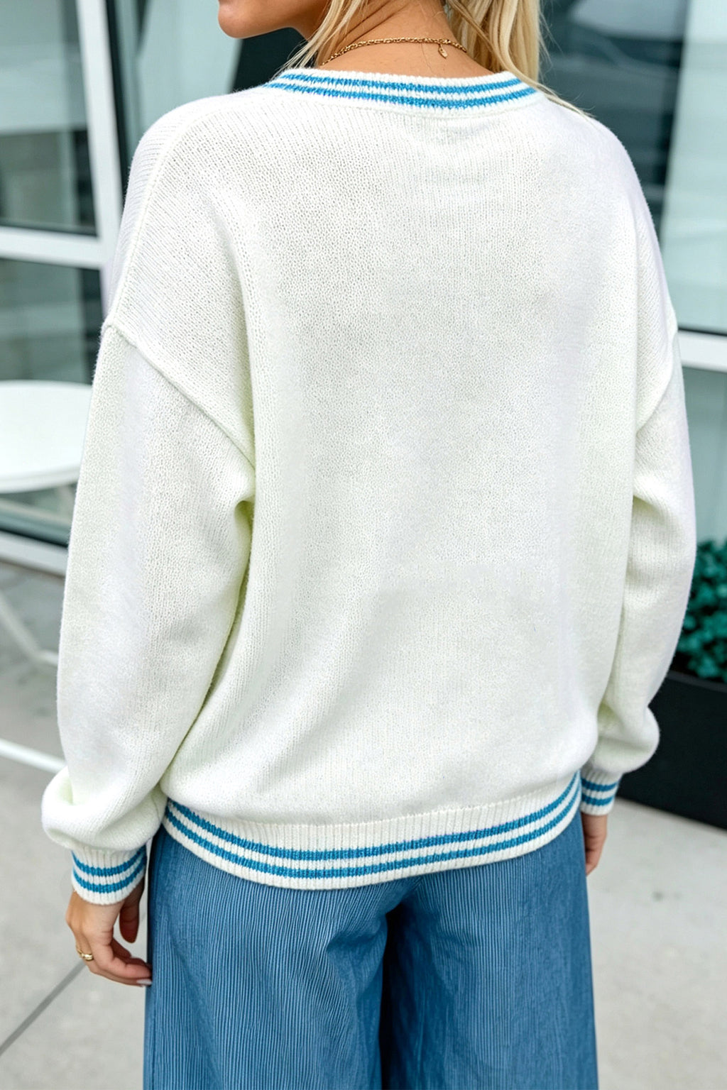 Cecilia Blake Light Blue Bulldog Sweater