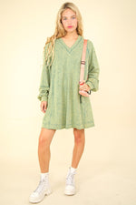 Hazel Blues® |  VERY J Mineral Washed Oversized A-Line Mini Dress