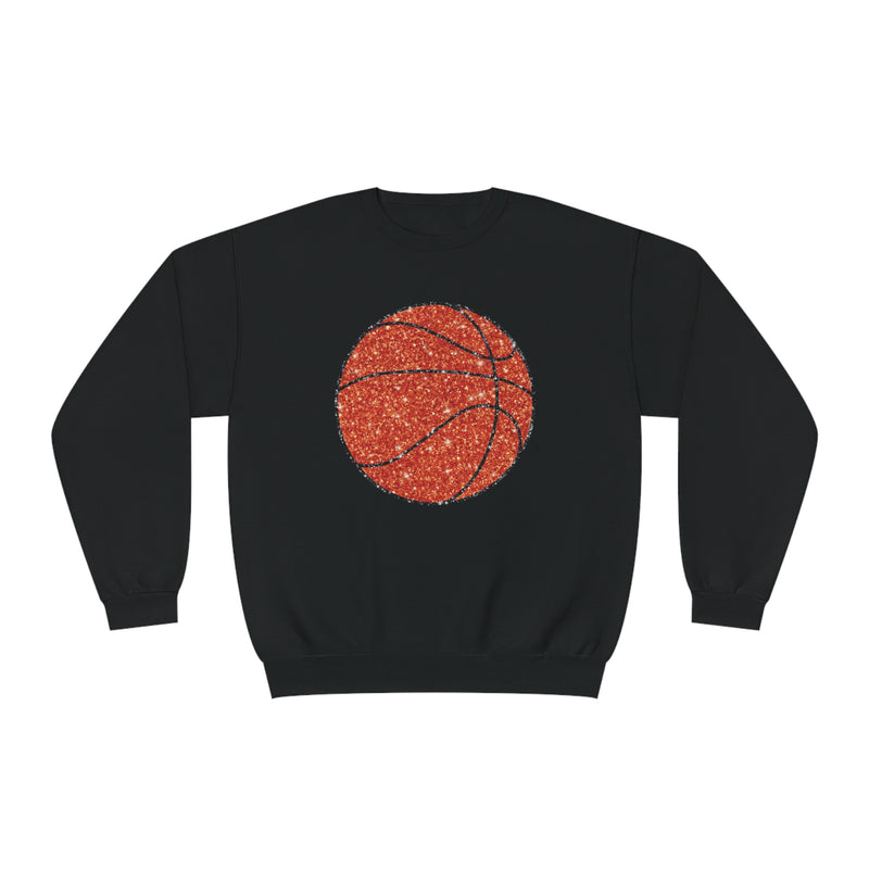 Hazel Blues® |  Large Basketball Faux Glitter Graphic Sweatshirt