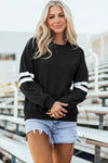 Hazel Blues® |  Evergreen Varsity Striped Detail Drop Shoulder Oversized Sweatshirt