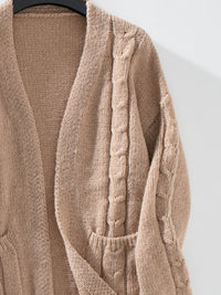 Hazel Blues® |  Cable-Knit Open Front Long Sleeve Cardigan