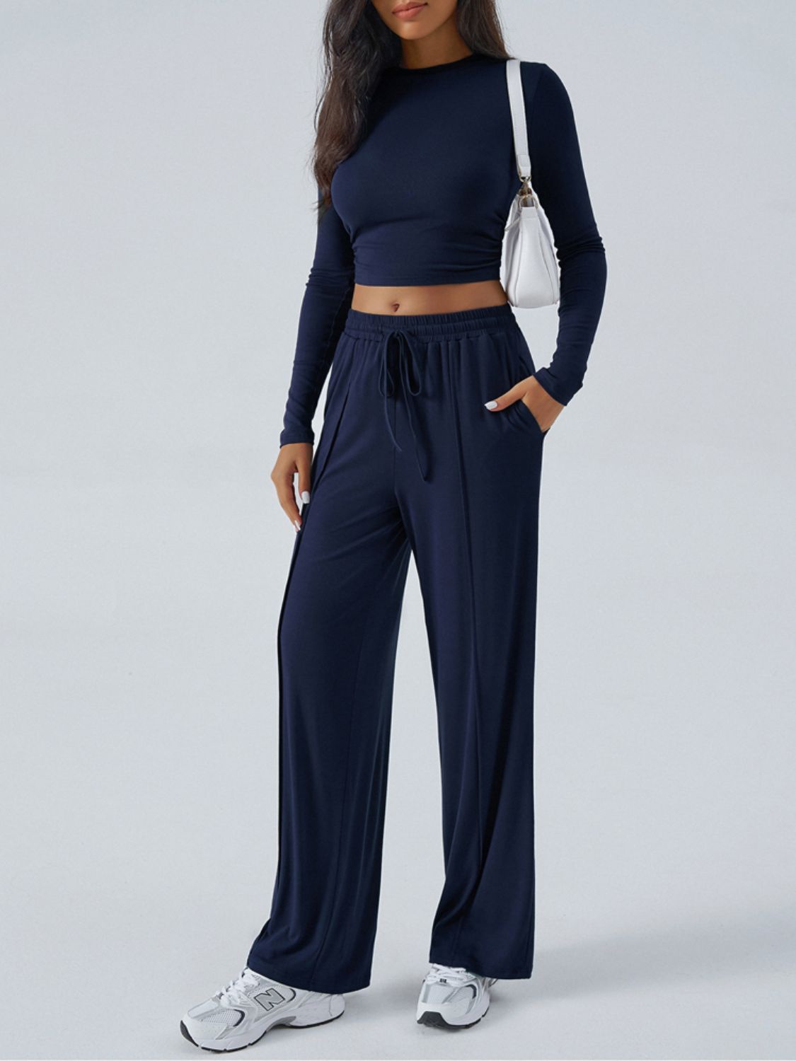 Hazel Blues® |  Devine Round Neck Long Sleeve Top and Pants Set