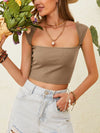 Hazel Blues® |  Cutout Cap Sleeve Crop Top