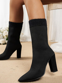 Hazel Blues® |  Mesh Point Toe Block Heel Boots