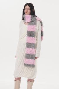 Hazel Blues® |  Fuzzy Contrast Striped Scarf