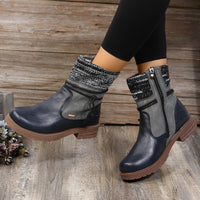 Hazel Blues® |  Side Zipper PU Leather Boots