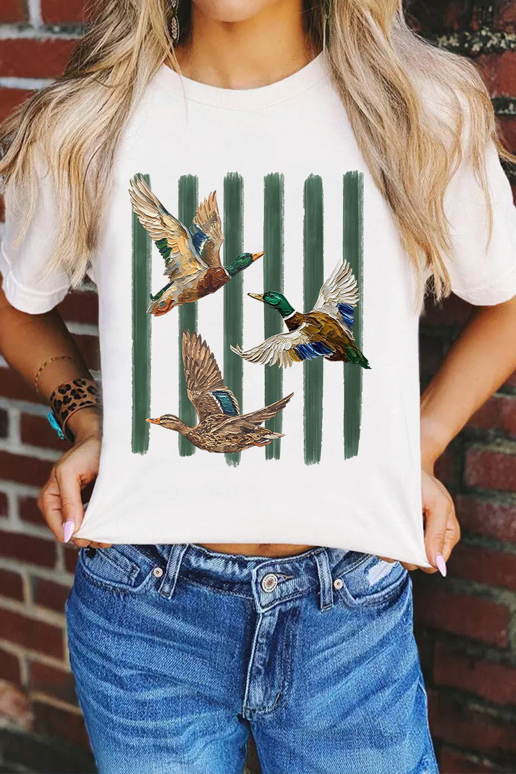 Desert Rose Magic Striped Graphic T-Shirt