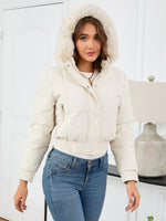 Hazel Blues® |  Pocketed Long Sleeve Cropped Hooded Winter Coat
