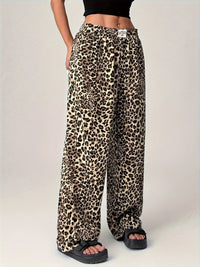 Hazel Blues® |  Leopard Wide Leg Pants with Pockets