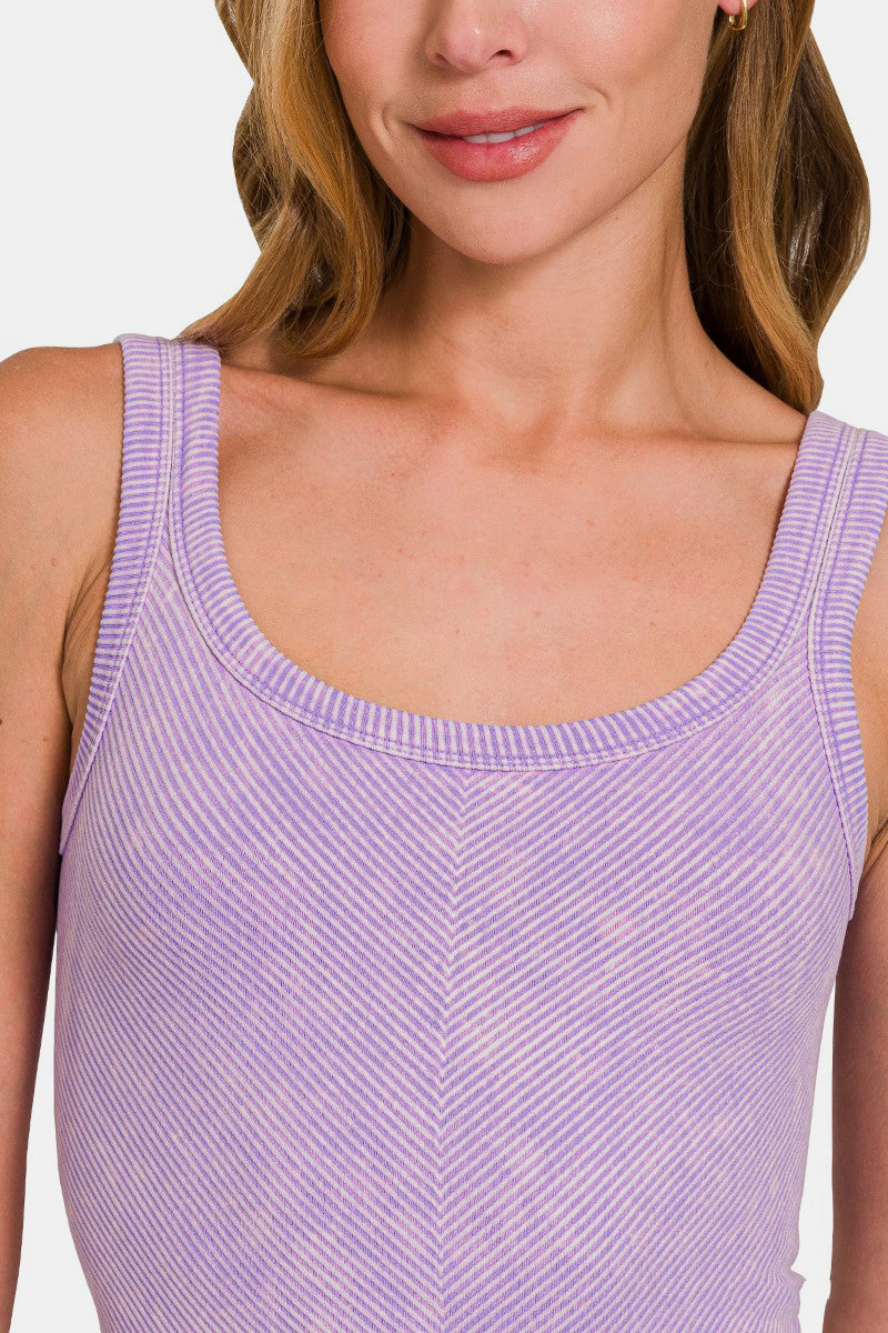 Hazel Blues® |  Zenana Ribbed Scoop Neck Tank