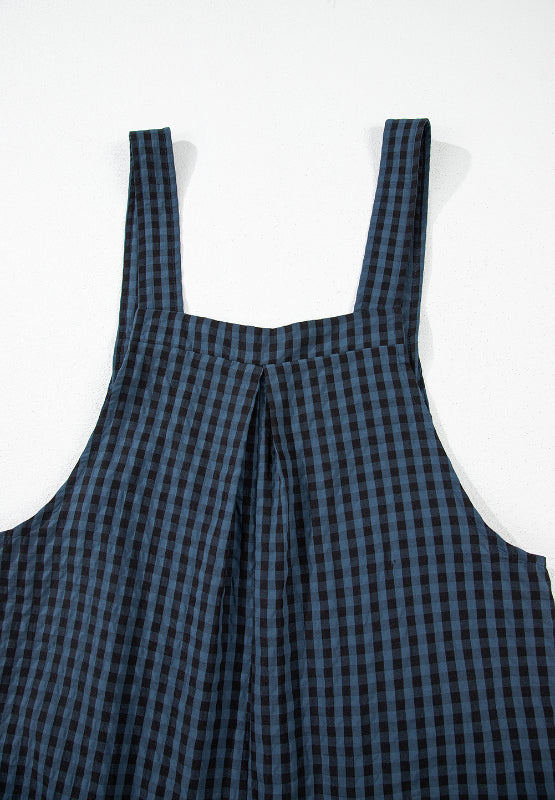 Hazel Blues® |  Plaid Wide Strap Wide Leg Overalls