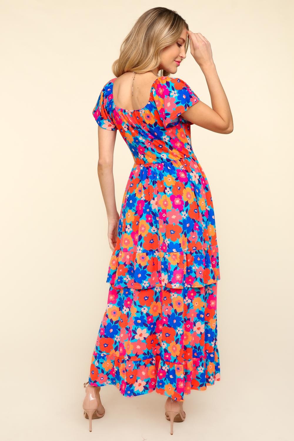 Hazel Blues® |  Haptics Floral Maxi Ruffled Dress with Side Pockets
