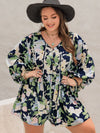 Hazel Blues® | Tied Printed Long Sleeve Romper