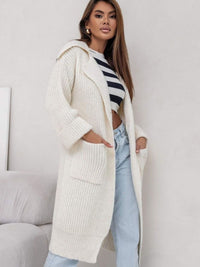 Hazel Blues® |  Pocketed Collared Neck Dropped Shoulder Cardigan