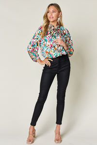 Hazel Blues® |  Double Take Printed Button Up Long Sleeve Shirt