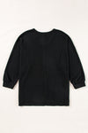 Hazel Blues® |  Side Slit V-Neck Long Sleeve Top