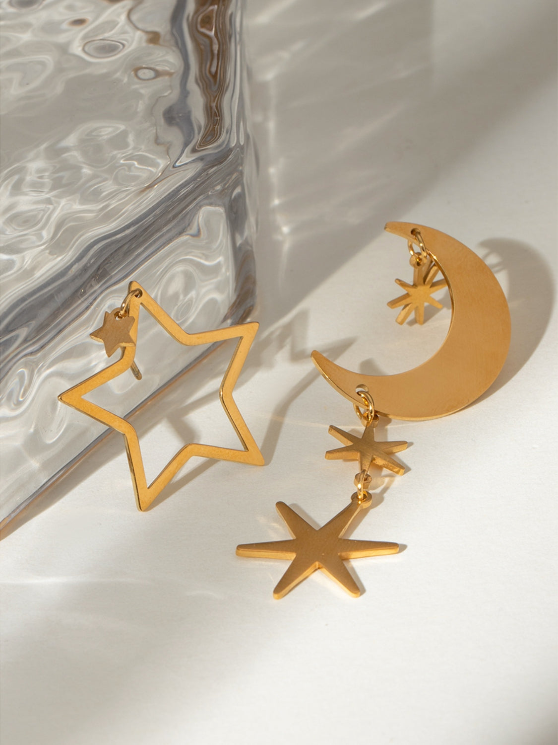 Hazel Blues® |  18K Gold-Plated Moon & Star Dangle Earrings