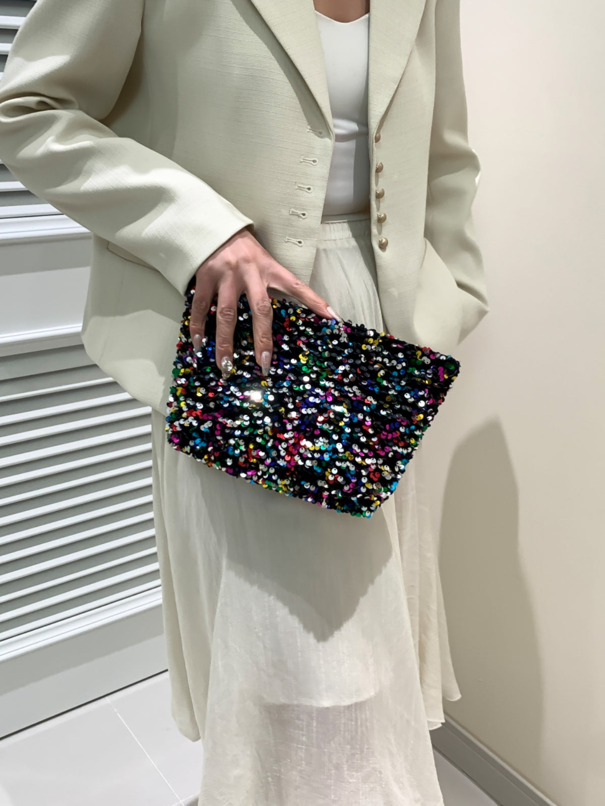 Hazel Blues® |  Sequin Clutch with Zipper