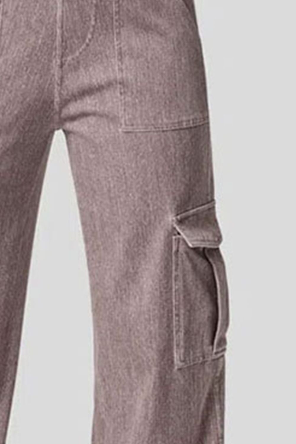 Hazel Blues® |  High Waist Straight Leg Cargo Jeans