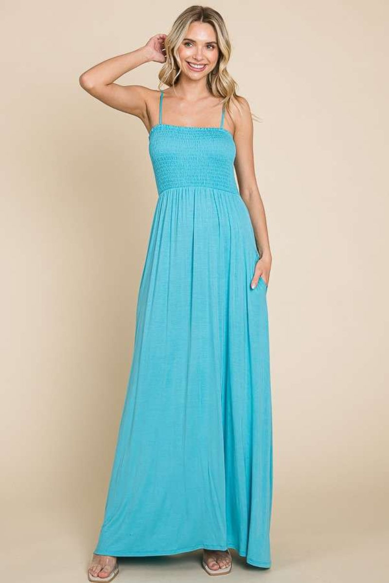 Hazel Blues® |  Culture Code Smocked Cami Maxi Dress with Pockets