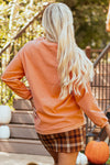 Hazel Blues® |  Orange PUMPKIN Spice Graphic Corded Crewneck Sweatshirt