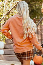 Hazel Blues® |  Orange PUMPKIN Spice Graphic Corded Crewneck Sweatshirt