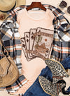 Hazel Blues® |  Khaki Western Poker Cards Graphic T Shirt