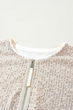 Hazel Blues® |  Sequin Zip Up Long Sleeve Jacket