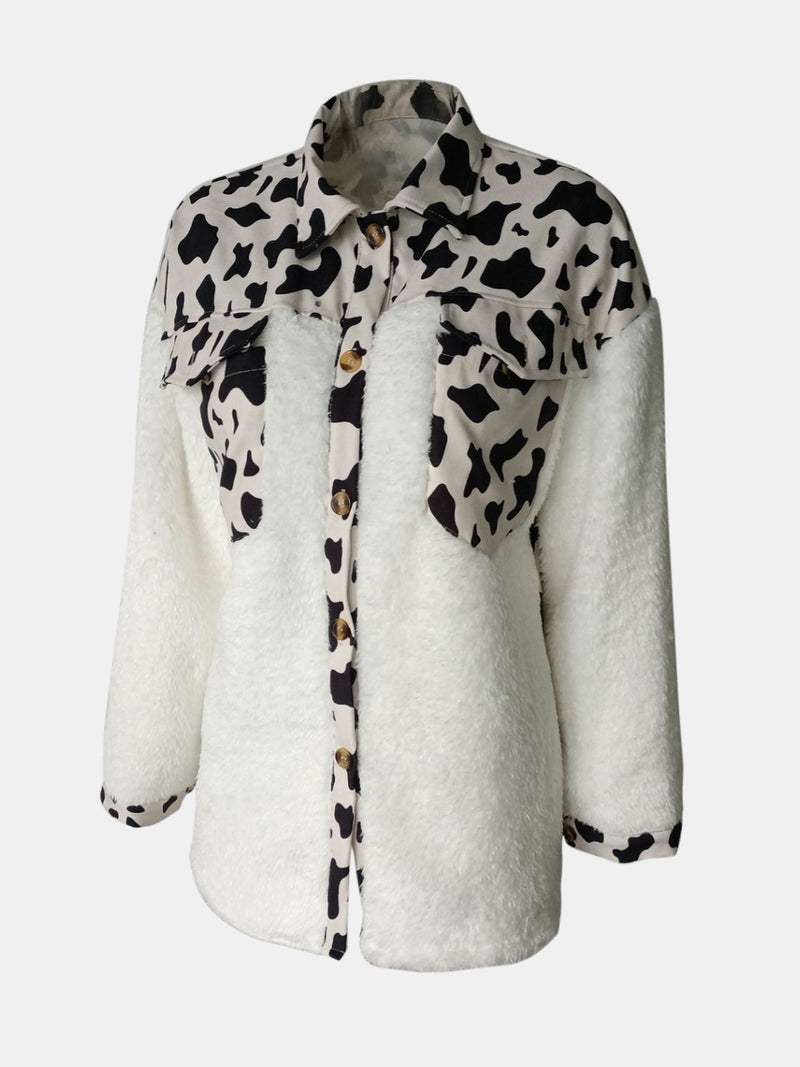Hazel Blues® |  Fuzzy Button Up Long Sleeve Jacket