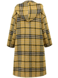 Hazel Blues® |  Plaid Double-Breasted Long Sleeve Longline Coat