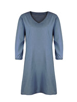 Hazel Blues® |  V-Neck Half Sleeve Denim Dress