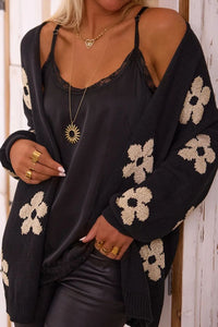 Hazel Blues® |  Flower Open Front Long Sleeve Cardigan