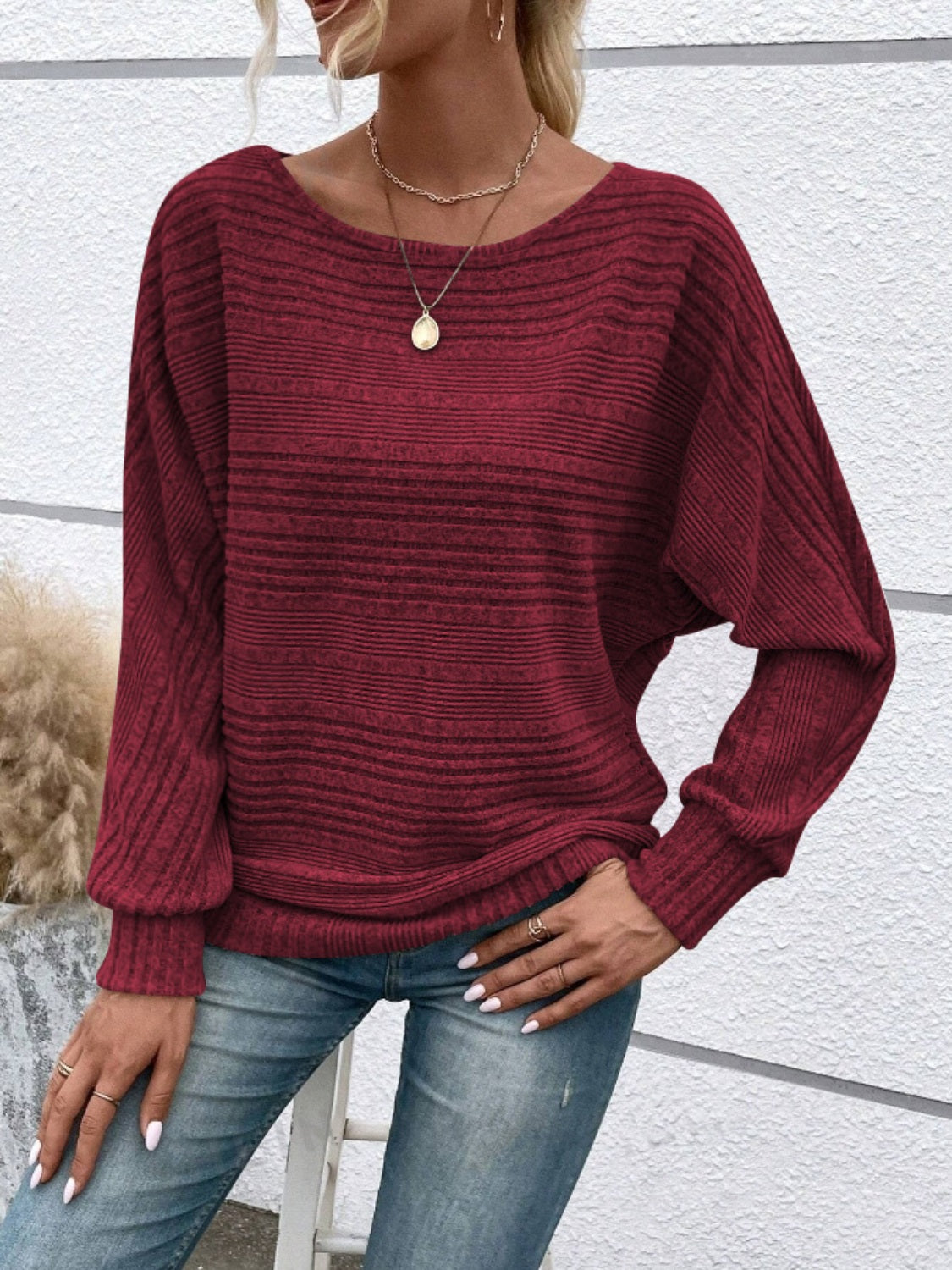 Hazel Blues® |  Round Neck Long Sleeve Top