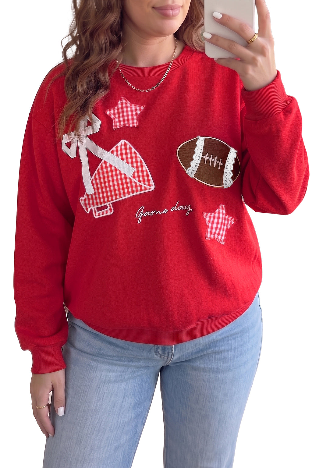 Violet Noelle Red Game Day Football Sweatshirt