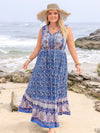 Hazel Blues® | Tied Printed Sleeveless Maxi Dress