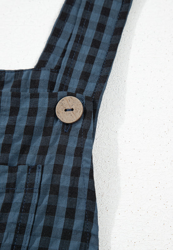 Hazel Blues® |  Plaid Wide Strap Wide Leg Overalls