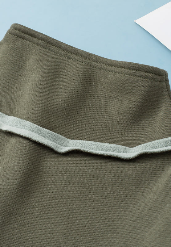 Hazel Blues® |  Exposed Seam Half Snap Long Sleeve Sweatshirt